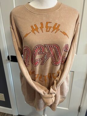 AC/DC Tie dyed Studded Sweatshirt